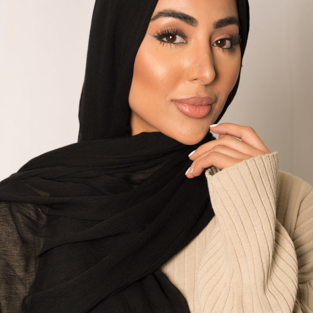 Black Rayon Vogue Hijab