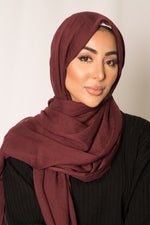 Burgundy cotton Silk Hijab