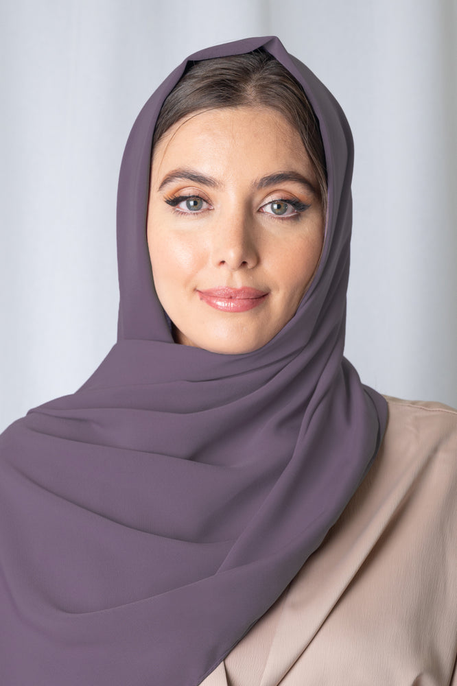 Purple Fluid Crepe Hijab