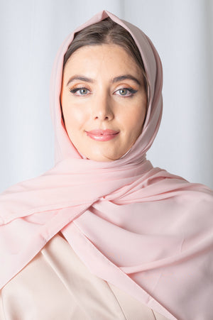 Pink Fluid Crepe Hijab