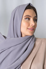 Light Grey Fluid Crepe Hijab