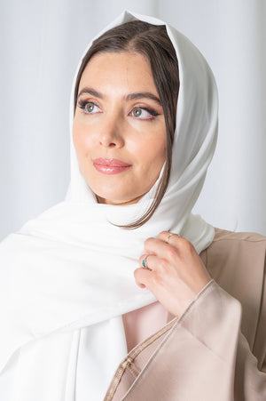 White Fluid Crepe Hijab