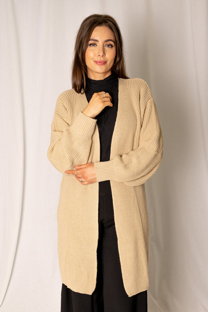 Oatmeal Fisherman Cable Knit Cardigan