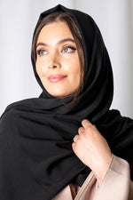 Black Fluid Crepe Hijab