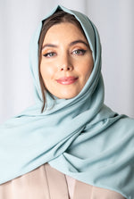 Sea Blue Fluid Crepe Hijab