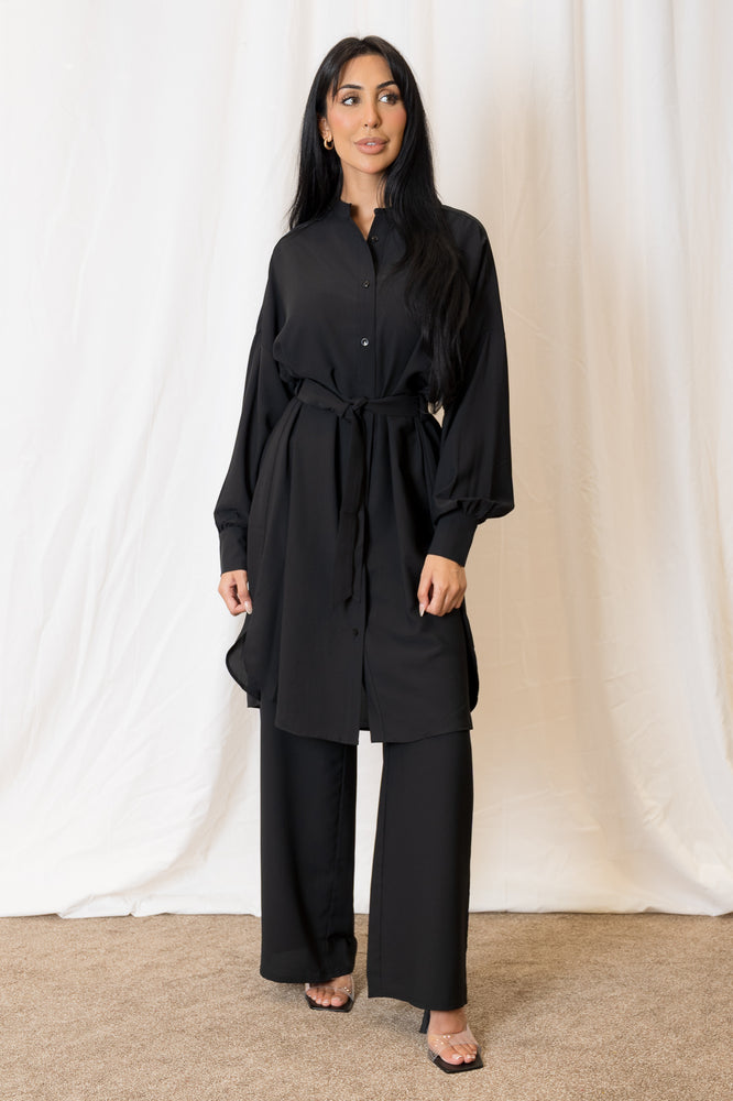 Black Buttoned Down Co-Ord