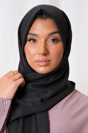 Black Arabian Cotton Hijab
