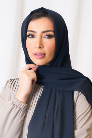 Navy Blue Chiffon Hijab