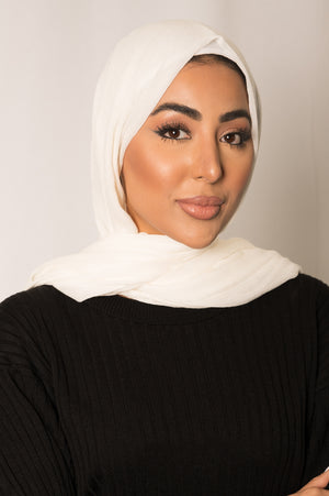 Off White Rayon Vogue Hijab