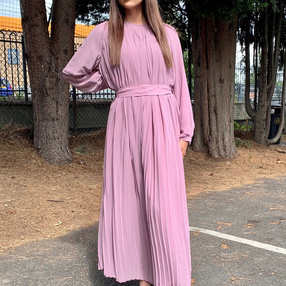 
                      
                        Mauve Belted Pleated Maxi Dress
                      
                    
