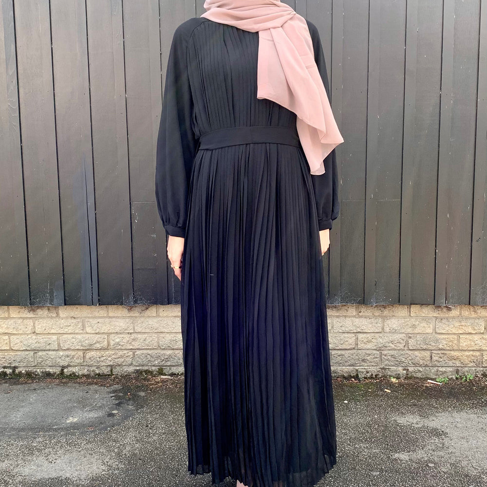 
                      
                        Black Belted Pleated Maxi Dress
                      
                    